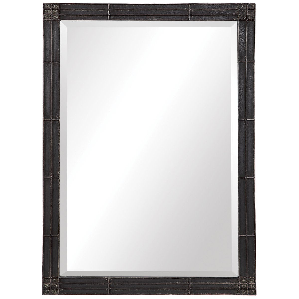 Uttermost Gower Aged Black Vanity Mirror