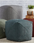 Jaipur Montauk Bridgehampton Solid Teal MOT04 Cube Pouf
