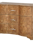 Worlds Away 3-Drawer Chest with Acrylic Hardware