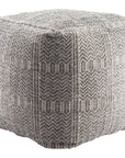 Jaipur Roanoke Destrie Tribal Chevron Gray RNK02 Cube Pouf