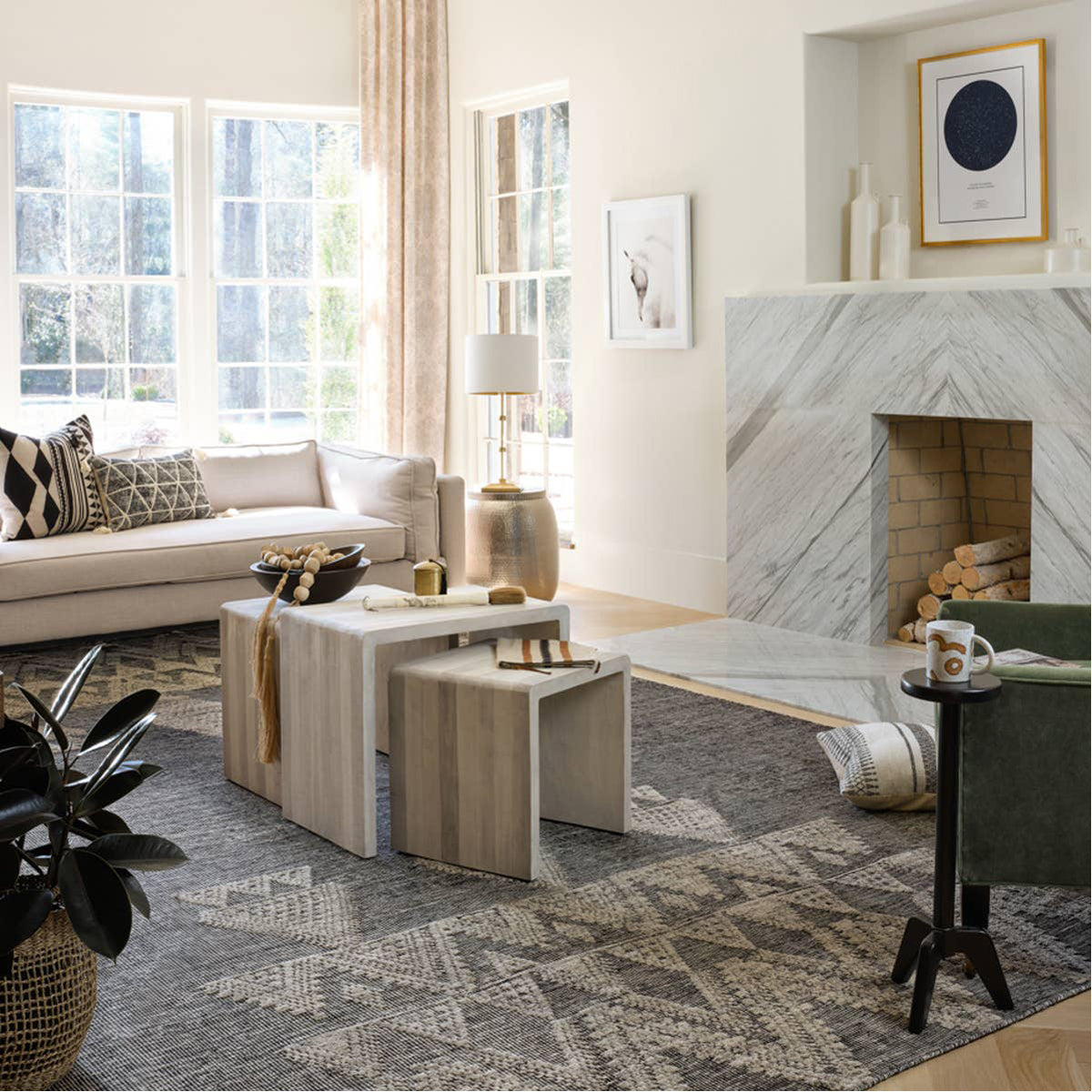 Jaipur Rize Torsby Geometric RIZ01 Black/Ivory Area Rug