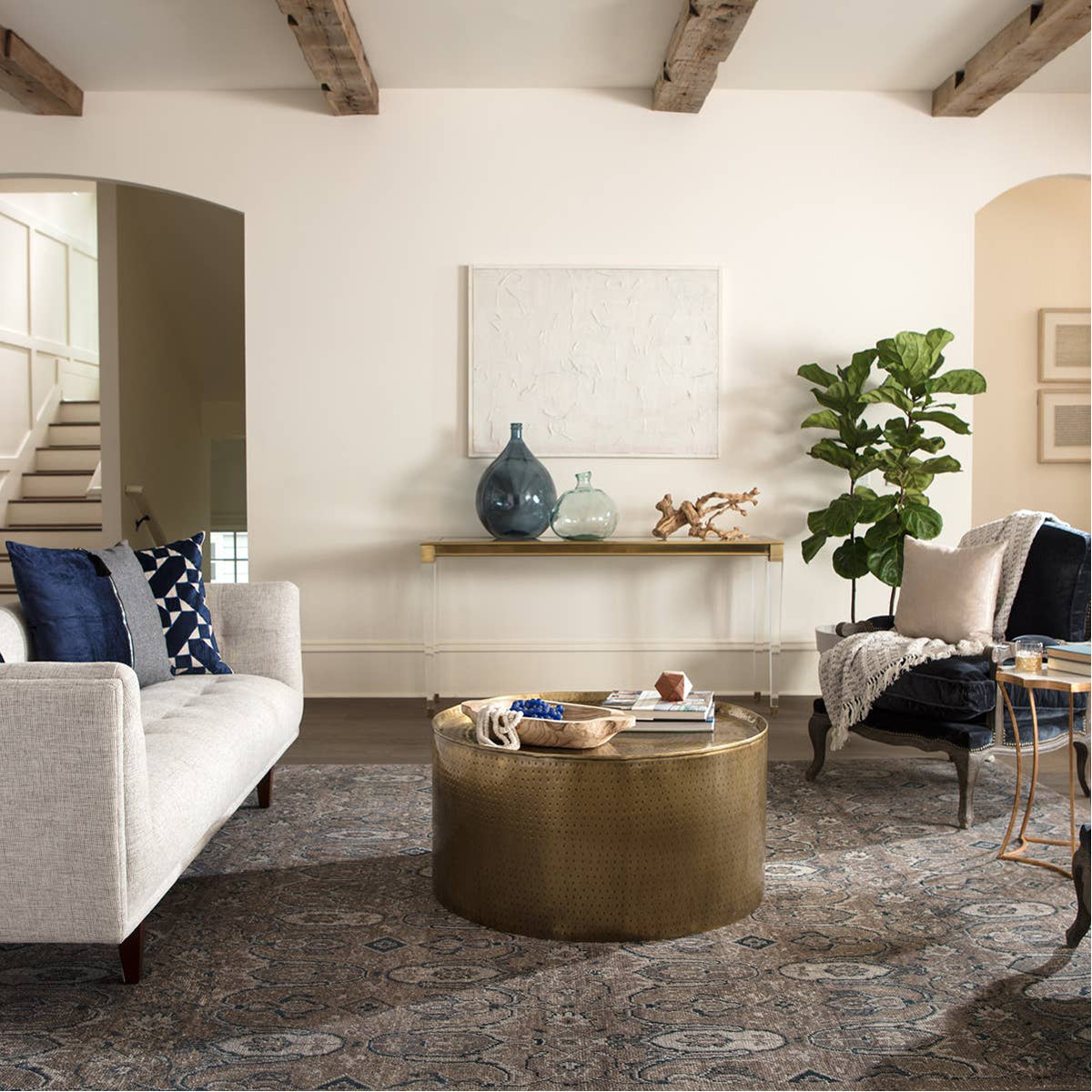 Jaipur Revolution Williamsburg Medallion REL06 Gray/Navy Area Rug