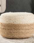 Jaipur Saba Oliana Ombre Stripes White Beige SAA09 Cylinder Pouf