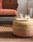 Jaipur Saba Oliana Ombre Stripes Light Pink Beige SAA12 Cylinder Pouf