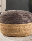 Jaipur Saba Oliana Ombre Stripes Dark Gray Beige SAA13 Cylinder Pouf