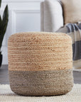 Jaipur Saba Oliana Ombre Stripes Taupe Beige SAA17 Cylinder Pouf