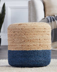 Jaipur Saba Oliana Ombre Stripes Blue Beige SAA18 Cylinder Pouf