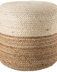 Jaipur Saba Oliana Ombre Stripes White Beige SAA19 Cylinder Pouf