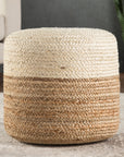Jaipur Saba Oliana Ombre Stripes White Beige SAA19 Cylinder Pouf