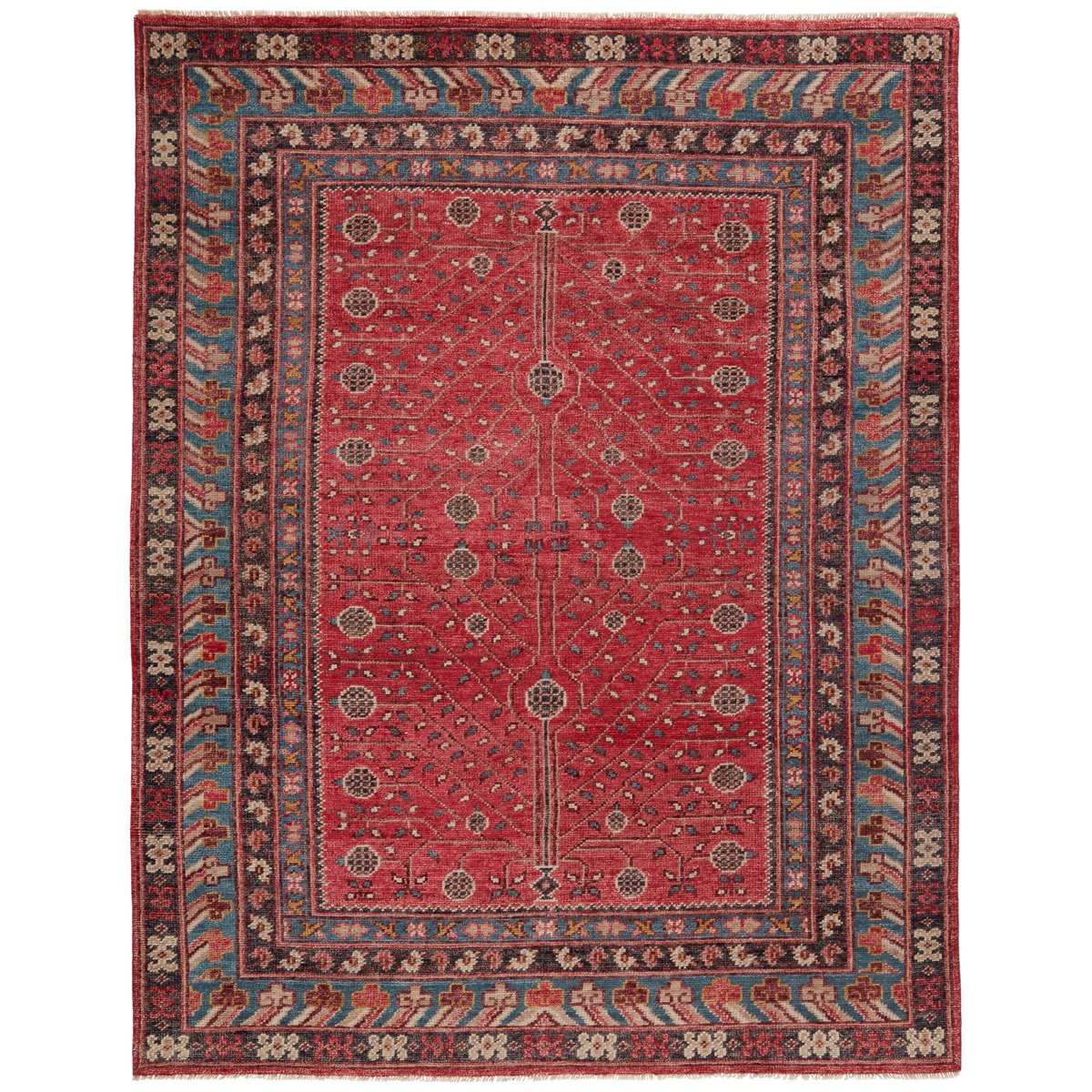 Jaipur Salinas Donte Oriental Border Red Blue SLN13 Rug