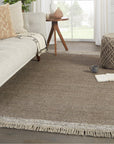 Jaipur The Weekend Sunday Border Solid Light Brown Gray TWK04 Rug