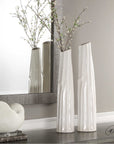 Uttermost Kenley Crackled White Vases, 2-Piece Set
