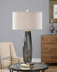 Uttermost Vilminore Gray Glass Table Lamp