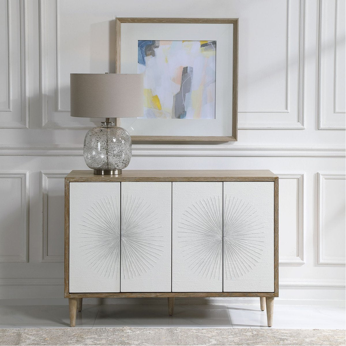 Uttermost Dani 4-Door White Cabinet
