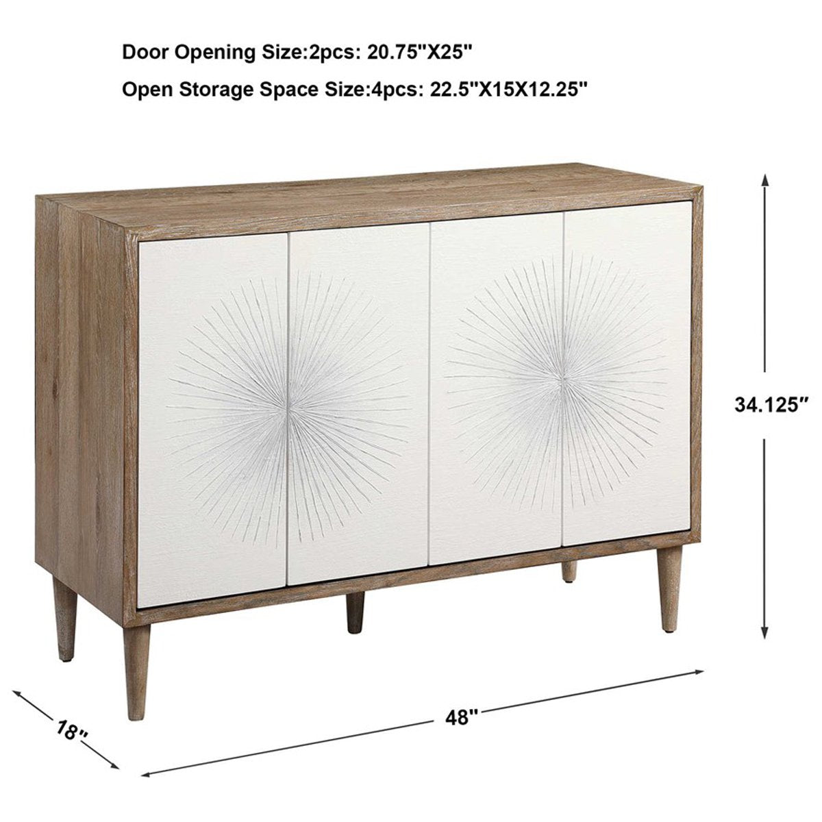 Uttermost Dani 4-Door White Cabinet