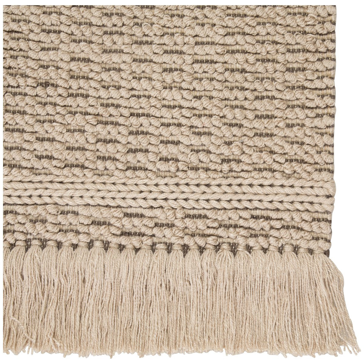 Jaipur Villa Soleil Solid Border Beige Dark Taupe VIL01 Rug