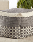 Jaipur Vilano Seaton Geometric Stripes Gray Cream VLA03 Pouf