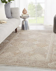 Jaipur Vienne Lourdes Trellis Oriental Gold Light Gray VNE10 Rug