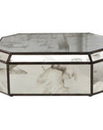 Worlds Away Octagonal Antique Mirror Box