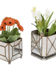 Worlds Away Antique Mirror Classic Planter
