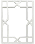 Worlds Away White Lacquer Treills Mirror VERO