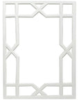 Worlds Away White Lacquer Treills Mirror VERO