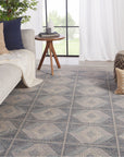 Jaipur Winsome Jamestown Trellis Geometric Blue Cream WNO05 Rug