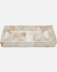 Pigeon and Poodle Palermo II Rectangular Tapered Tray, Faux Clamstone