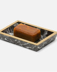 Pigeon and Poodle Rhodes Rectangular Nero Brass Soap Dish, Tapered