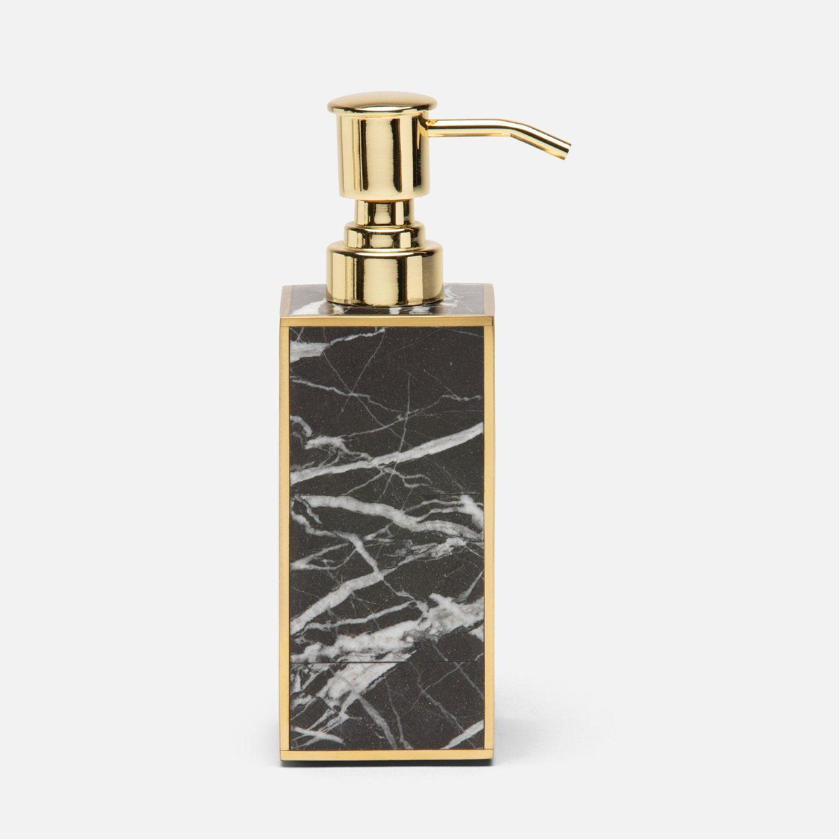 Pigeon and Poodle Rhodes Nero Brass Soap Pump, Square