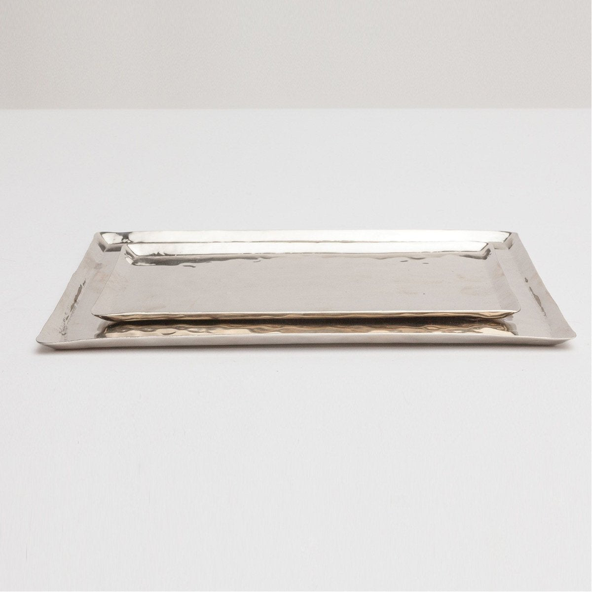 Pigeon and Poodle Stanford Hammered Metal Tray, 2-Piece Set