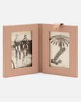 Pigeon and Poodle Dessie Full-Grain Leather Double Frame, 4x6 Image