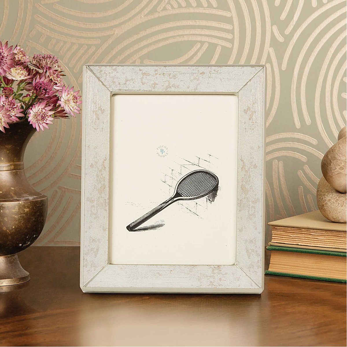 Pigeon and Poodle Seville Painted Glass Frame