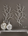 Uttermost Silver Branches Wall Art, Set of 2