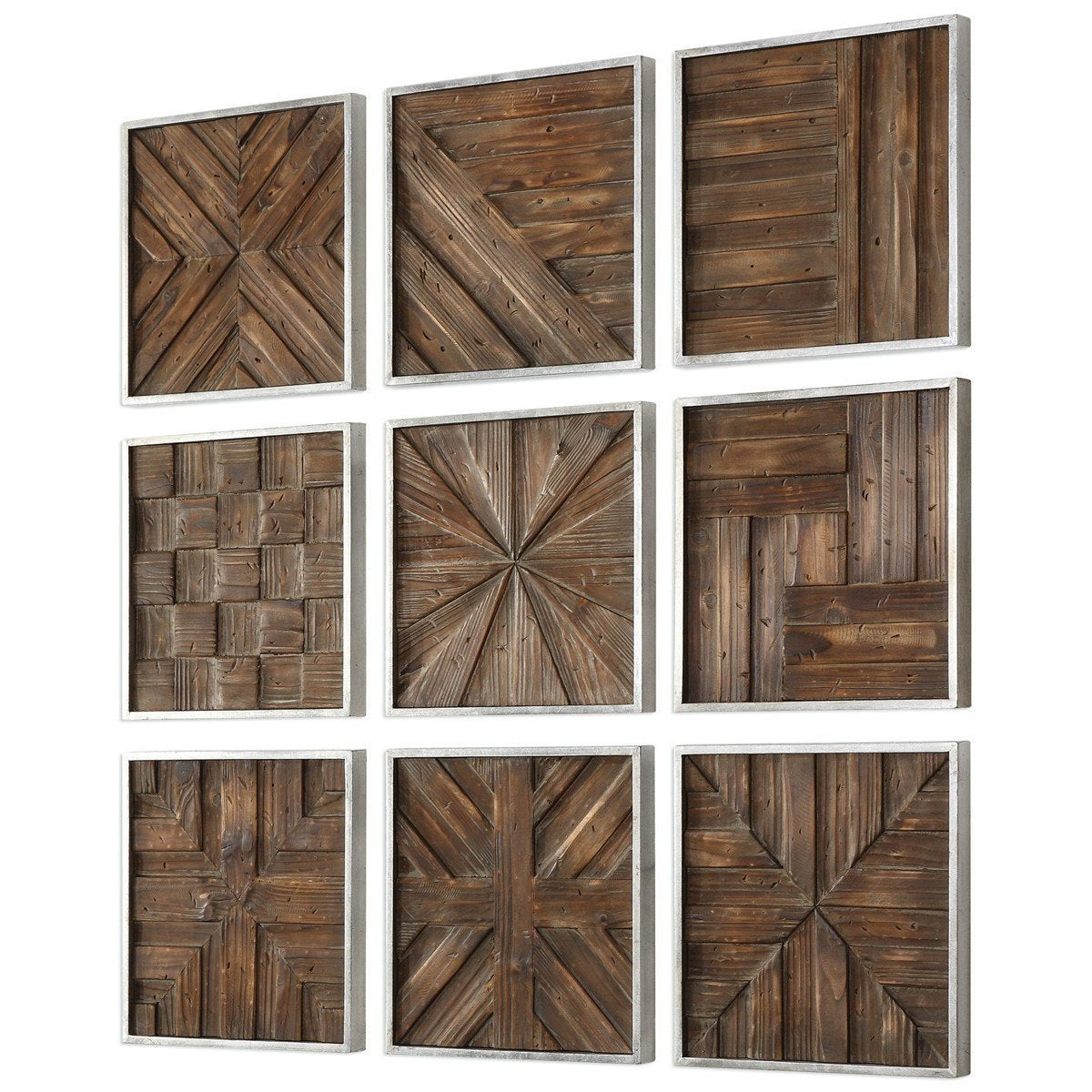 Uttermost Bryndle Rustic Wooden Squares, 9-Piece Set