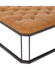 Four Hands Easton Isle Leather Ottoman - Palermo Butterscotch