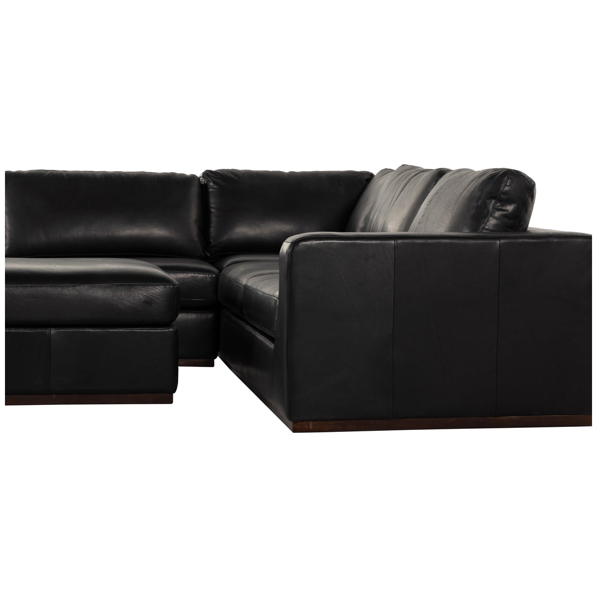 Four Hands Centrale Colt 3-Piece Heirloom Black Sectional with Ottoman