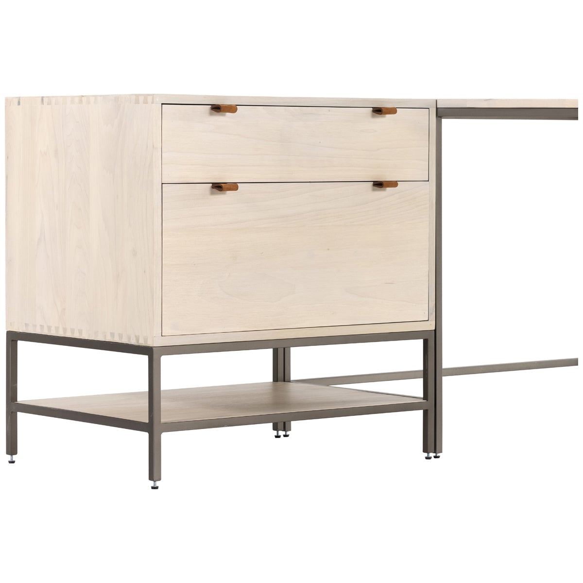 Four Hands Fulton Trey Desk System with Filing Cabinet