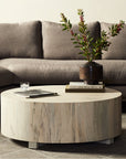 Four Hands Wesson Hudson Round Coffee Table - Bleached Spalted