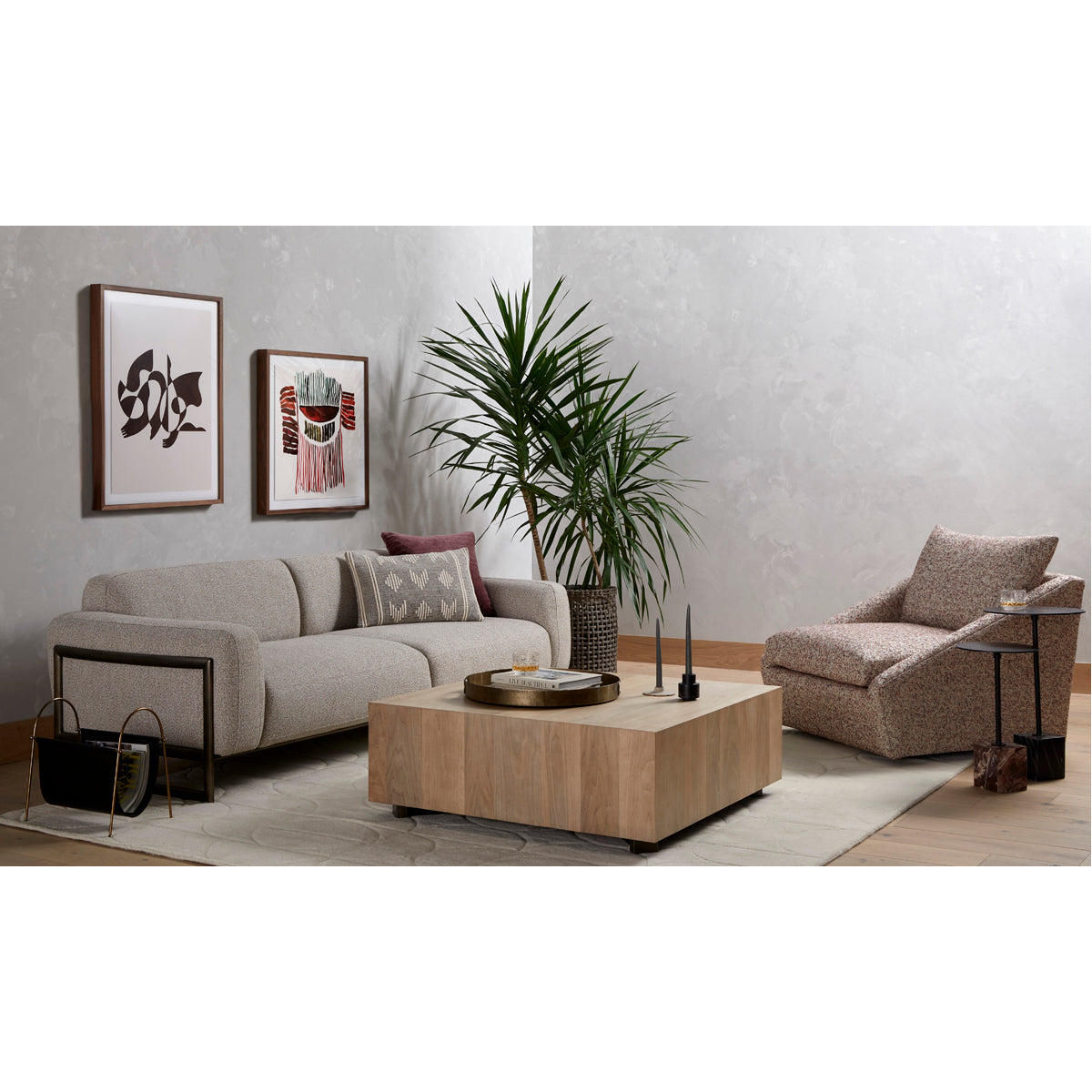 Four Hands Wesson Hudson Square Coffee Table - Ashen Walnut