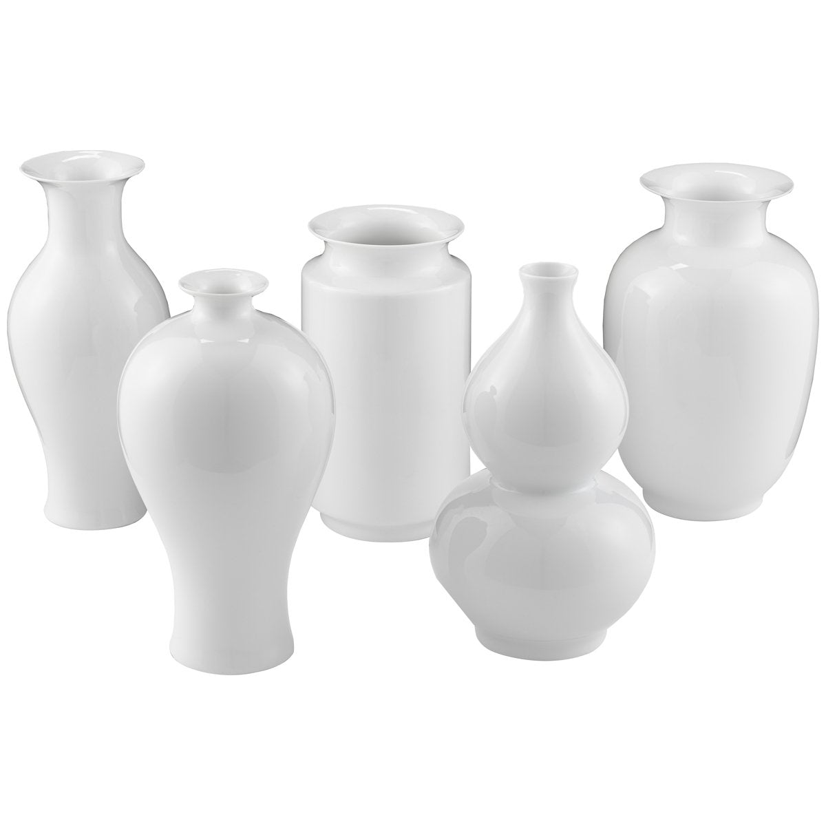 Currey and Company Imperial White Medium Vase Set