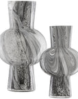 Currey and Company Stormy Sky Glass Vase, Set of 2