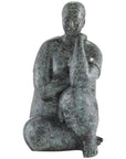 Currey and Company Lady Meditating Bronze Sculpture