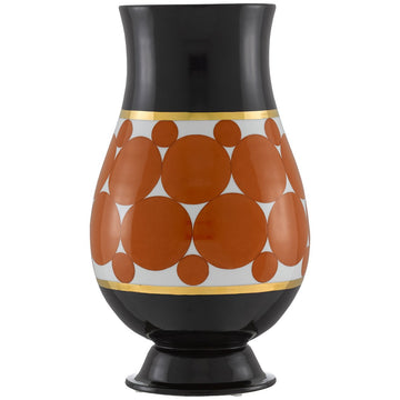 Currey and Company De Luca Black and Orange Vase