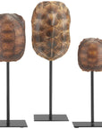 Currey and Company Turtle Shells Sculptures, 3-Piece Set