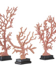 Currey and Company Red Coral Large Branches Sculptures, 3-Piece Set