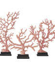 Currey and Company Red Coral Large Branches Sculptures, 3-Piece Set