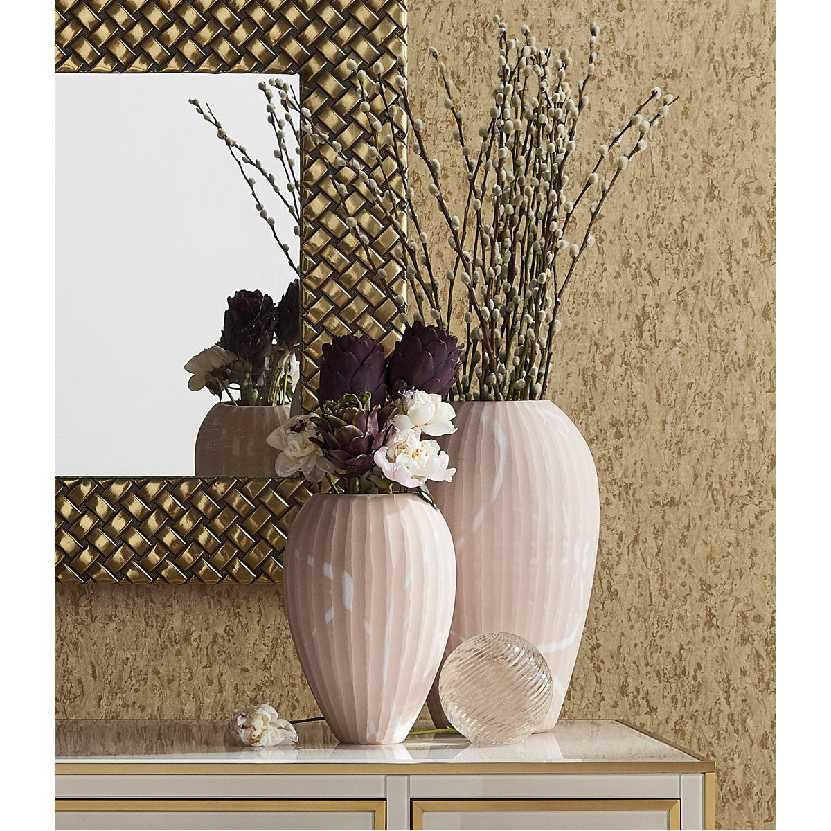 Currey and Company Lawrence Sand Vase, 2-Piece Set