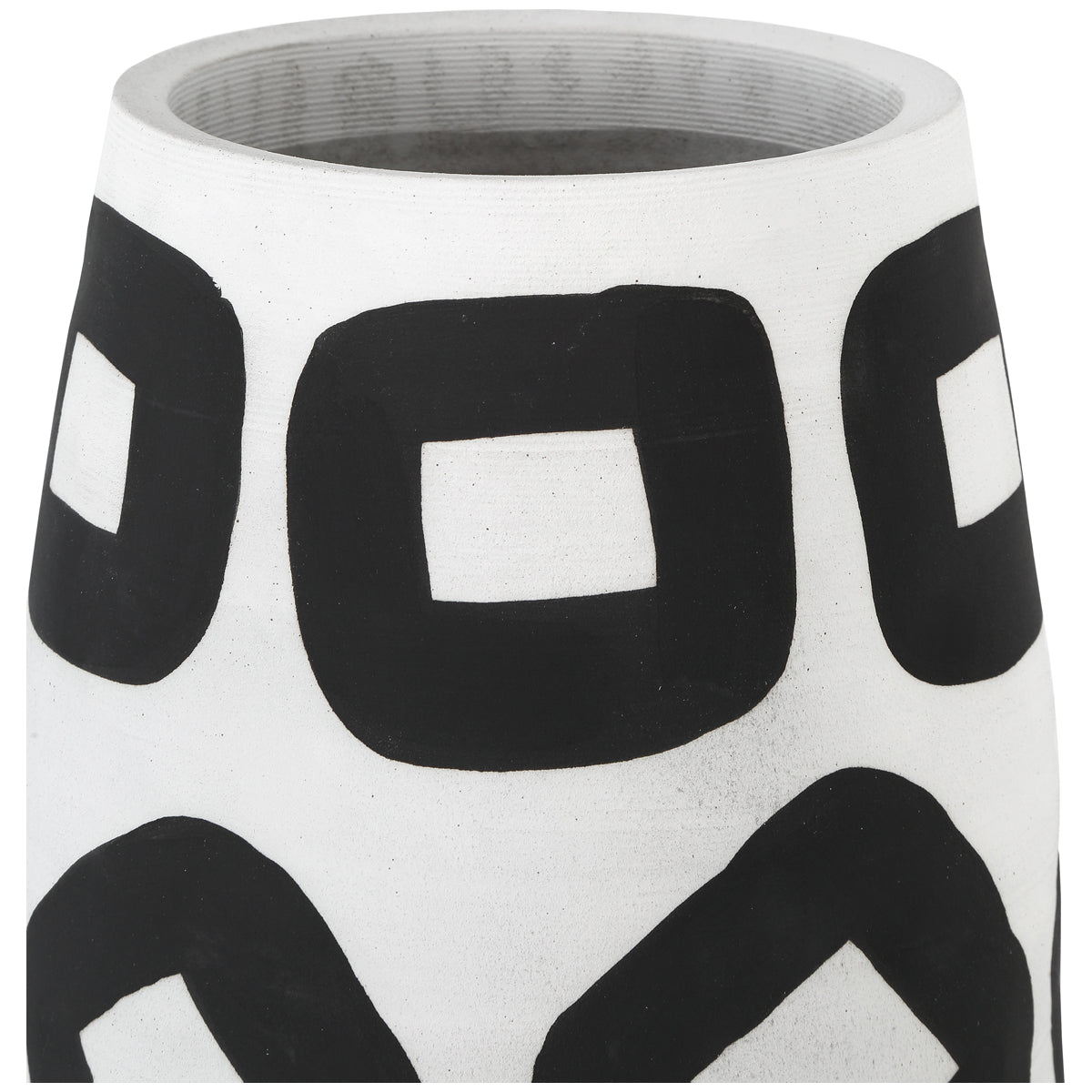 Currey and Company Pagliacci White and Black Vase