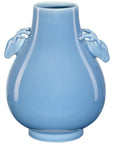 Currey and Company Sky Blue Deer Handles Vase